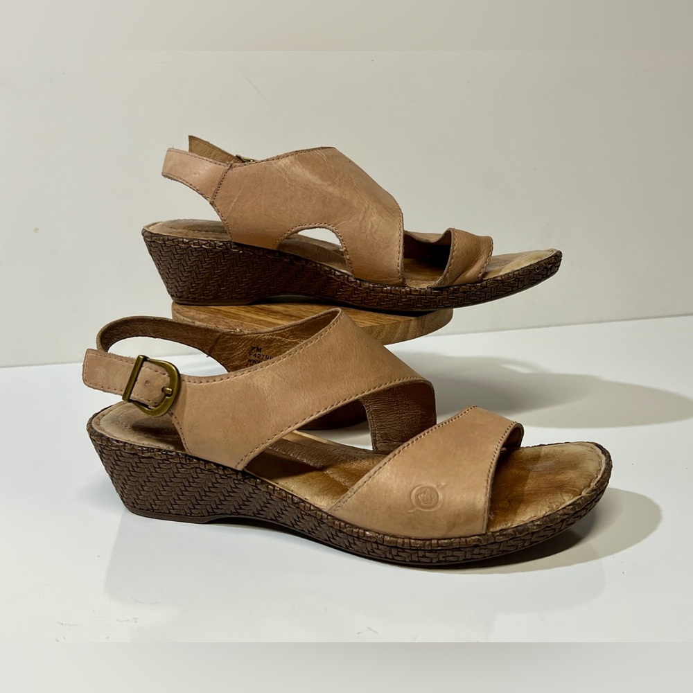 Born Tan Wedge Sandals - Picture 6 of 8